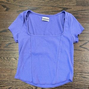 Urban Outfitters Square Neck Purple Cropped Tee